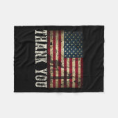 U voor uw diensten - Patriotic Veterans Day Fleece Deken (Voorkant (Horizontaal))