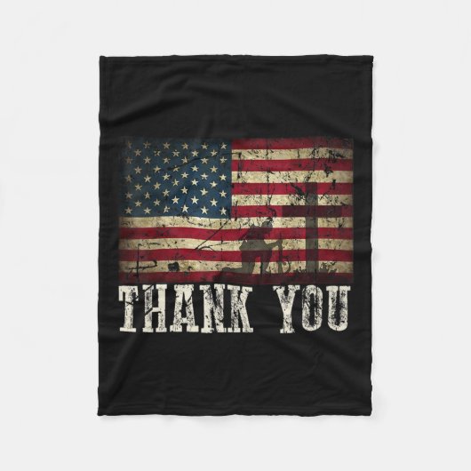 U voor uw diensten - Patriotic Veterans Day Fleece Deken (Voorkant)