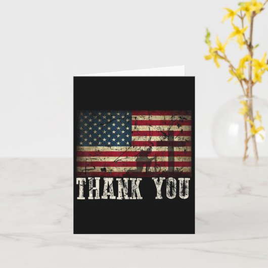 U voor uw diensten - Patriotic Veterans Day Kaart (Gele Bloem)