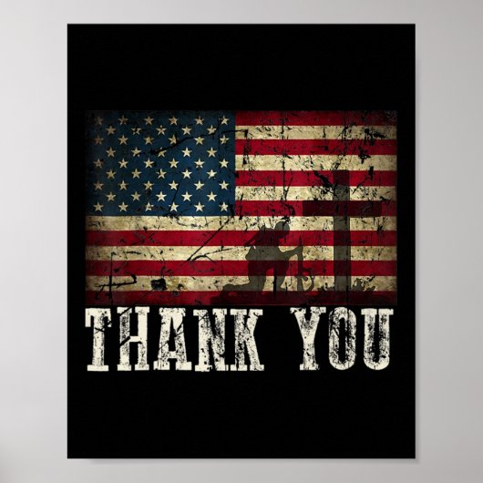 U voor uw diensten - Patriotic Veterans Day Poster (Voorkant)
