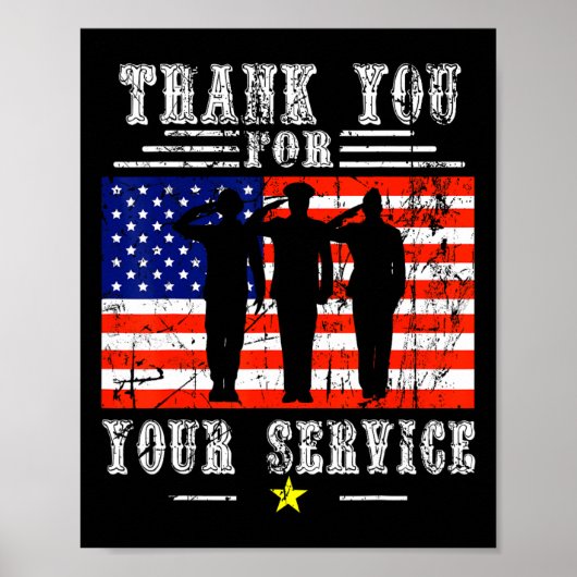 U voor uw diensten - Patriotic Veterans Day Poster (Voorkant)
