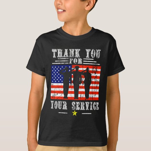 U voor uw diensten - Patriotic Veterans Day T-shirt (Voorkant)