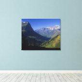 U-vormige gletsjervallei in de Rocky Mountains in Canvas Afdruk (Insitu (Houten vloer))