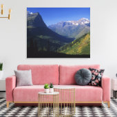 U-vormige gletsjervallei in de Rocky Mountains in Canvas Afdruk (Insitu (Woonkamer))