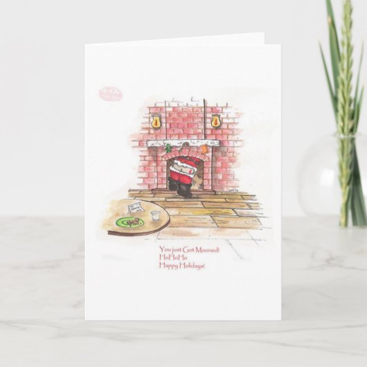 U werd enkel Mooned HOHOHO Feestdagen Kaart (Voorkant)