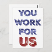 U werkt voor het Amerikaanse briefkaart van patrio (Voorkant / Achterkant)