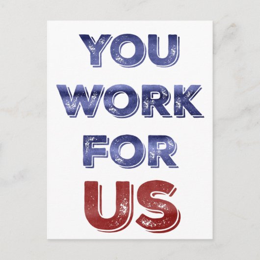 U werkt voor het Amerikaanse briefkaart van patrio (Voorkant)