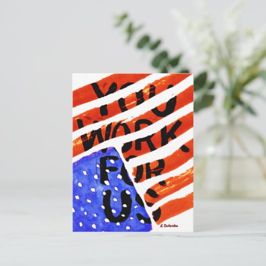 U werkt voor ons briefkaart (Staand voorkant)