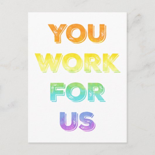 U werkt voor US LGBTQ Protest Briefkaart (Voorkant)