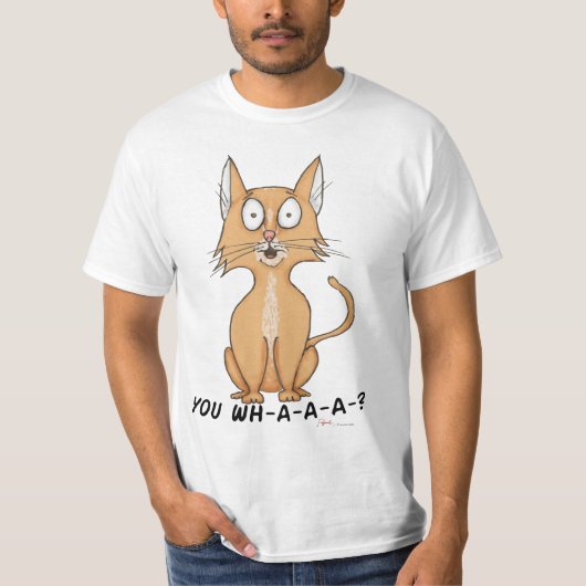 U Whaa Cat Oranje Tabby T-shirt (Voorkant)