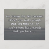 U wijzigt om twee redenen briefkaart (Voorkant)