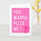 U wilt aan pizza me? … Wenskaart Kaart (Gele Bloem)