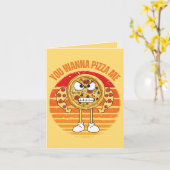 U wilt mij pizza - Pizza Pun Groet Kaart (Gele Bloem)