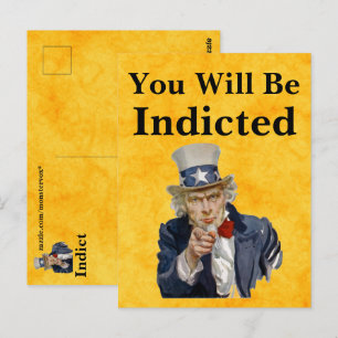 U wordt aangeklaagd ansichtkaart briefkaart