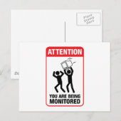 U wordt bewaakt - Office Humor Briefkaart (Voorkant / Achterkant)