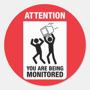 U wordt bewaakt - Office Humor Ronde Sticker