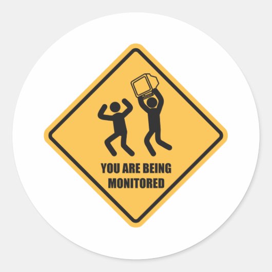 U wordt bewaakt ronde sticker (Voorkant)