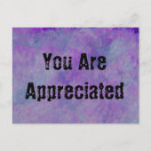 U Wordt Gewaardeerd Abstract Paars Werk Werknemer Briefkaart (Voorkant)