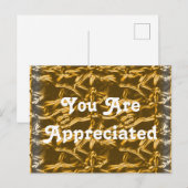 U Wordt Gewaardeerd Metaalachtig Goud Folie Dank U Briefkaart (Voorkant / Achterkant)