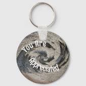 U wordt gewaardeerd rustieke bruine mozaïek medewe sleutelhanger (Voorkant)