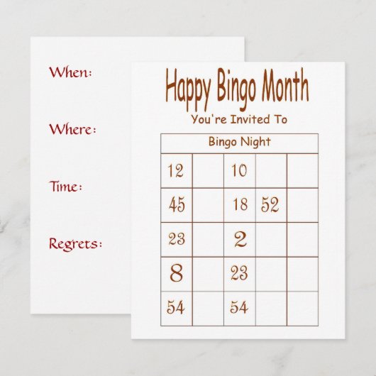 U wordt uitgenodigd aan de uitnodiging van de nach (Voorkant / Achterkant)