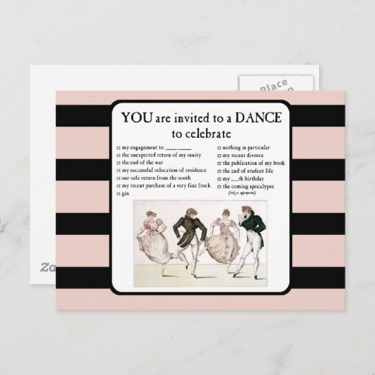 U wordt uitgenodigd aan een Dans om te vieren Uitnodiging Briefkaart (Voorkant / Achterkant)