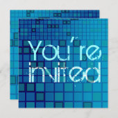 U wordt uitgenodigd Al Uitnodiging Blauwe Mozaïek  (Voorkant / Achterkant)