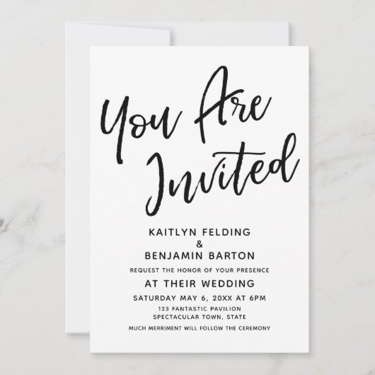 "U wordt uitgenodigd"Casual Moderne Bieden van het Kaart (Voorkant)