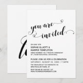 U wordt uitgenodigd, de Ontvangst-slechts van het Kaart (Voorkant / Achterkant)