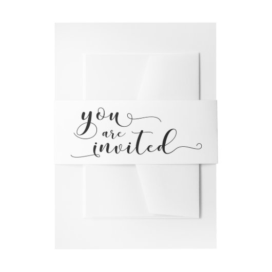 U wordt uitgenodigd Elegant Calligrafie, Eenvoudig Uitnodigingen Wikkel (Voorkant Voorbeeld)