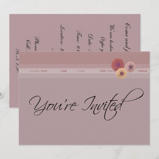 U wordt uitgenodigd klantgerichte gebeurtenis-roze kaart (Voorkant / Achterkant)