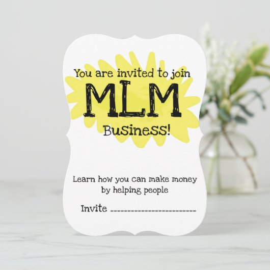 U wordt uitgenodigd om deel te nemen aan MLM-bedri Kaart (Staand voorkant)