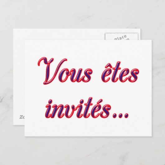 U wordt uitgenodigd uitnodiging briefkaart (Voorkant / Achterkant)