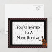 U wordt uitgenodigd voor een muziekoverweging uitnodiging briefkaart (Voorkant / Achterkant)