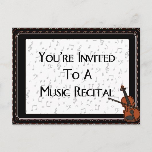U wordt uitgenodigd voor een muziekoverweging uitnodiging briefkaart (Voorkant)
