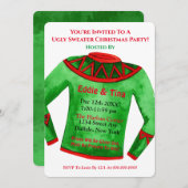U wordt uitgenodigd voor een Ugly Sweater Kerstpar Kaart (Voorkant / Achterkant)