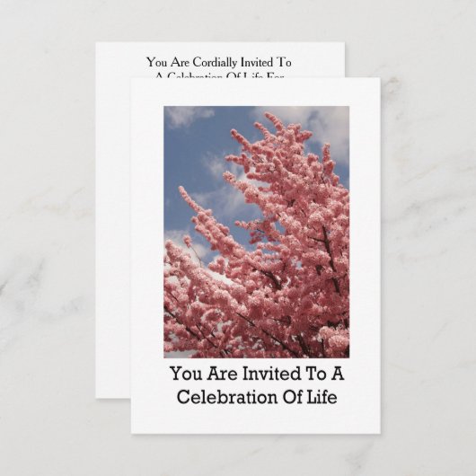 U wordt uitgenodigd voor een viering van Life Cher Kaart (Voorkant / Achterkant)