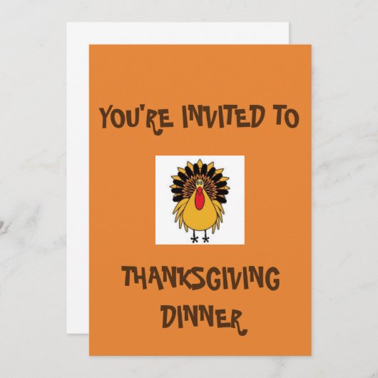 U WORDT UITGERUST OP THANKSGIVING DINER INVITATION KAART (Voorkant / Achterkant)