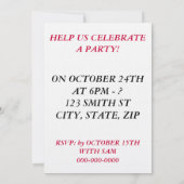 U WORDT UITNODIGD AAN EEN Hangover Party Uitnodigi Kaart (Achterkant)