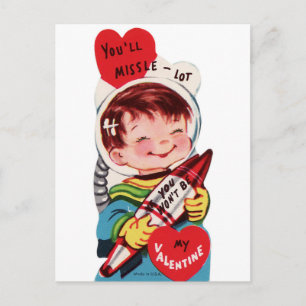 U zal raket-Partij   Vintage Valentijn   Feestdagenkaart