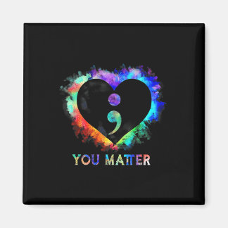 U Zelfmoordpreventie Bewustzijn Semicolon Hart Magneet