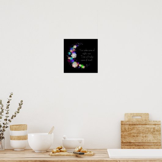 U zorgt voor nu florale motivatie poster (Keuken)