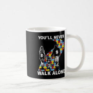 U zult Autisme Bewustheid Loop nooits alleen Koffiemok