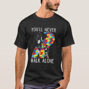 U zult Autisme van de Loop nooit alleen Bewustheid T-shirt