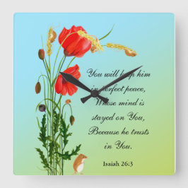 U zult hem in perfecte vrede in de Bijbelse Verse  Vierkante Klok