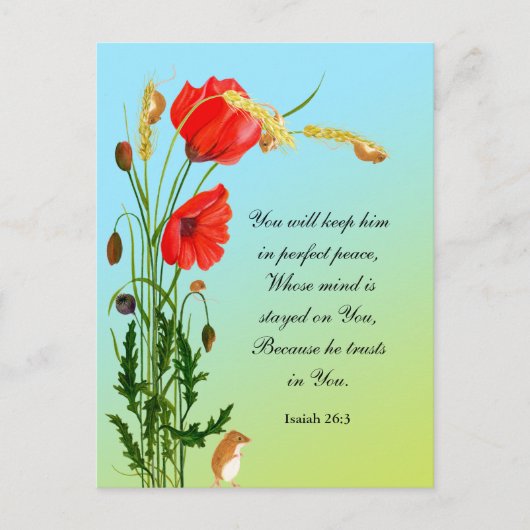 U zult hem in volstrekte vrede houden briefkaart (Voorkant)