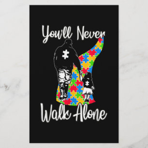 U zult vader Daughter Autism Loop nooits alleen Briefpapier