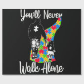 U zult vader Daughter Autism Loop nooits alleen Cadeaupapier (Vlak)