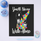 U zult vader Daughter Autism Loop nooits alleen Flyer (Enkel)