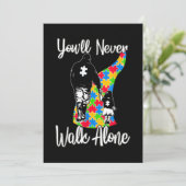 U zult vader Daughter Autism Loop nooits alleen Kaart (Staand voorkant)